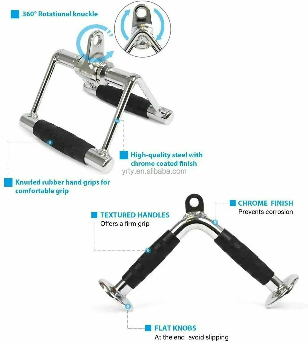 LAT Pull Down Bars Cable Machine Attachment V handle bar with rotation v-shaped bar