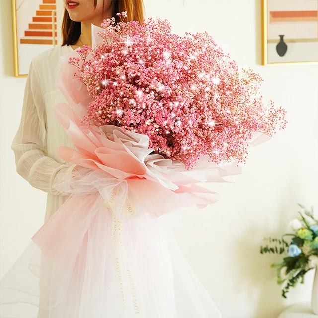 Ammy Wholesale dried flowers Wedding Reception Decorations Floral Real Babys Breath Dried pressed flowers