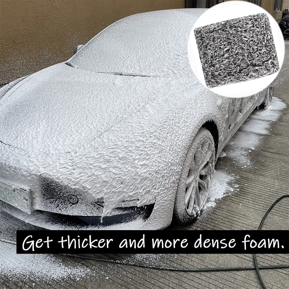 Thread Tip Generator Mesh Filter Foam Cannon Orifice Nozzle Maker Replacement Stainless Steel for Snow Lance Car Accessories