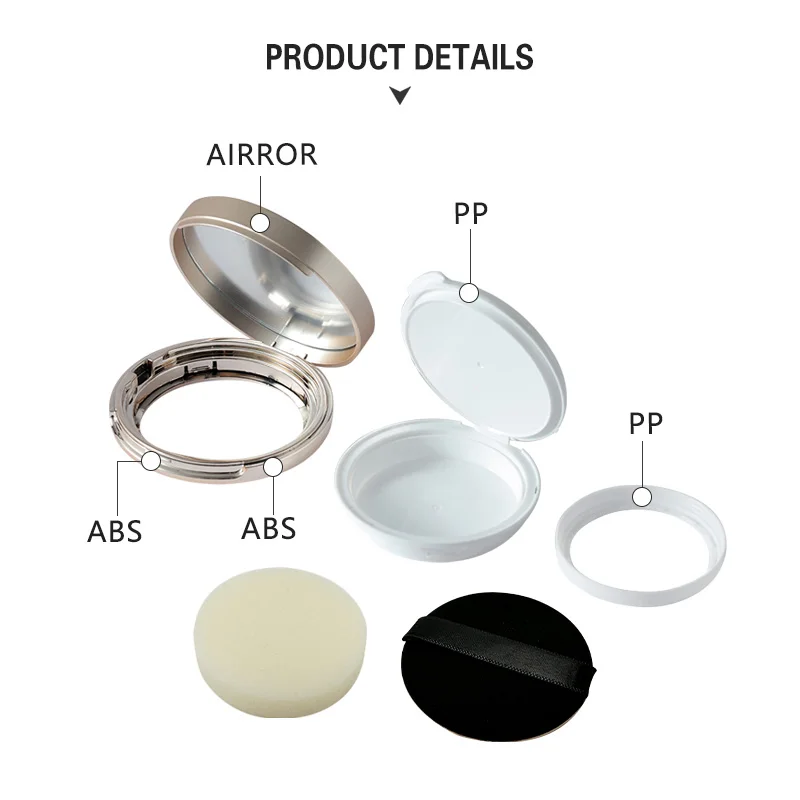 Luxuryair Cushion BB Cream Container 15ml Stackable Compact Container Cosmetics Pressed Powder Compact Case Custom Cosmetics Box