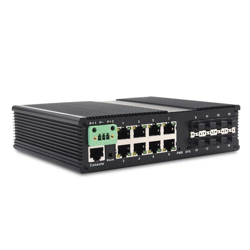 Промышленный управляемый переключатель SFP 8*10/100/1000T + 8 * 1000X