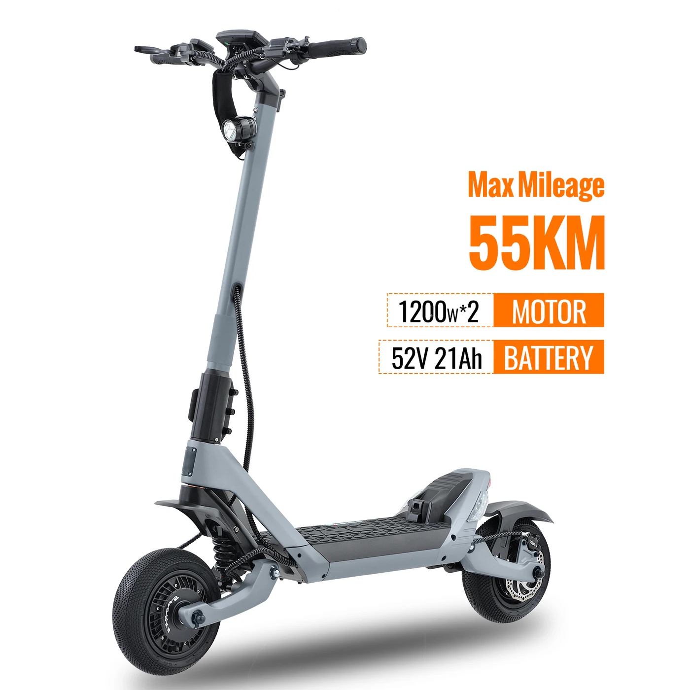 Fashionable Two Wheel Electric Scooter 52V 2400W High Power 65km/h Fast Speed 55km Endurance Turn Signals Stylish E Scooters