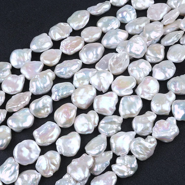 15x25mm large big size natural baroque fresh water pearl strand
