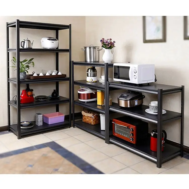 
Home Kitchen Storage Boltless Rack 3 Tier 4-Tier Steel Shelving Garage With Wire Mesh Decks Racks Stainless Display Metal Shelf 
