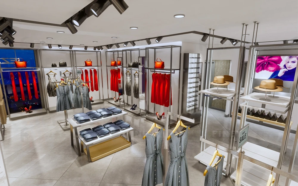 Boutique Shop Showcase Design Ideas For Clothes Shop Display Racks Clothing Wall Shelf Retail Clothing Store Furniture