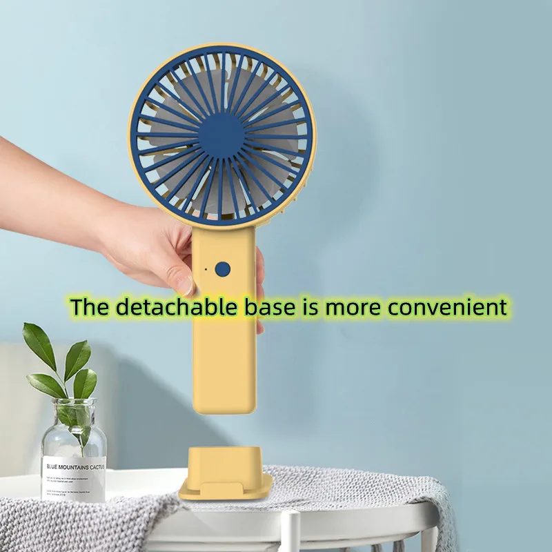 Rechargeable Portable fan USB Desk Powered Small Fan Mini Charging Table Handheld Fan with Base