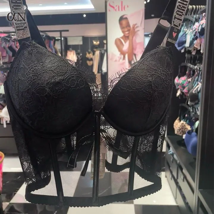 2024 Women sexy Rhinestone Corset And Underwear Wholesale Women Sexy Lingeries Lace Embroidery Temptation Erotic Underwear Set