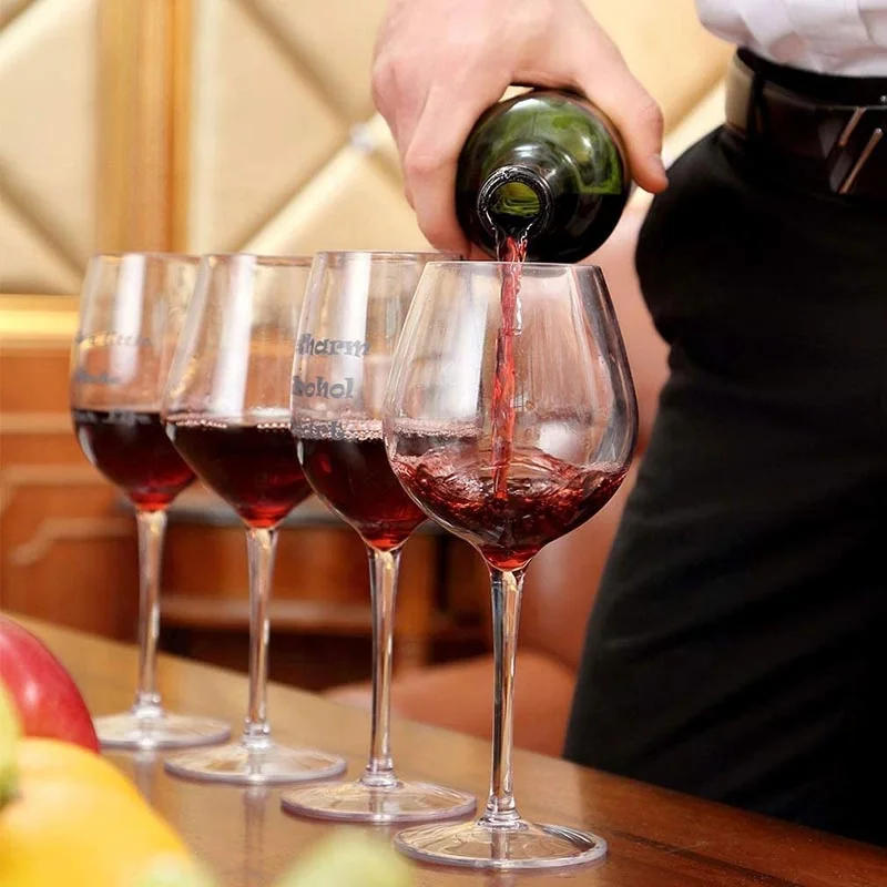 17oz Tritan Plastic Reusable Stemware BPA Free Unbreakable Red Wine Glasses for Indoor and Outdoor Use