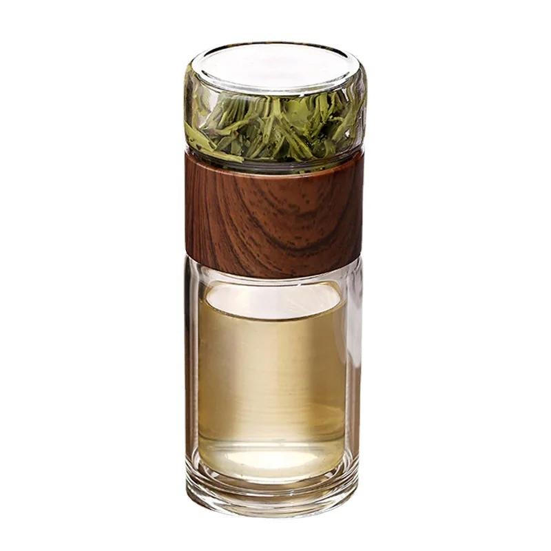 Portable 300ML  Double-layer Glass Tea Maker Water Bottle With Infuser Loose Leaf Tea  Tumbler Bottle