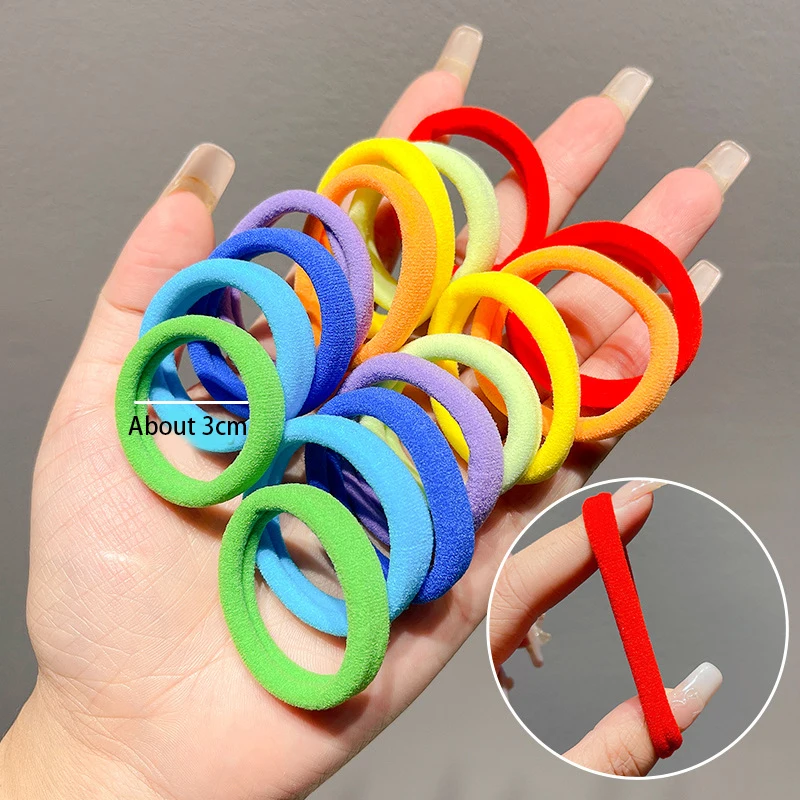 wholesale Women scruchies Colorful Girls Ponytail Holder Scrunchie Hair Tie Elastic Nylon Hair Ropes boxed