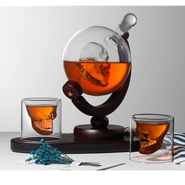 
 800 мл уникальная пустая стеклянная бутылка для виски водки с черепом/графин с черепом  