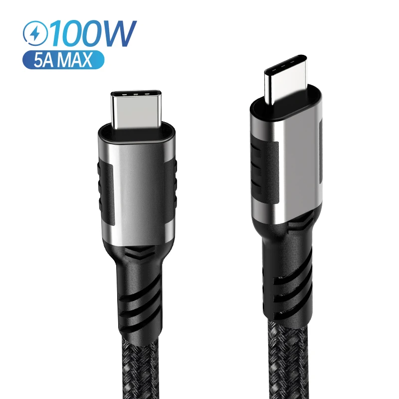 Custom 20Gbps 100w Full Featured Usb3.2 Gen2 Type C Usb-c To Usb-c Cable 20v 5a 100w W/e-marker Chip
