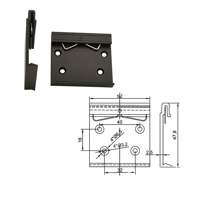 35mm DIN Rack Mount Kit Din Rail Mounting Bracket Clip Buckled For Enclosure