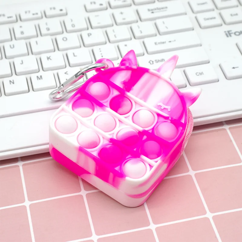 Cheap Silicone Squeeze Unicorn Coin Purses Prevent Anxiety little girls purses pop it unicorn kid coin purse