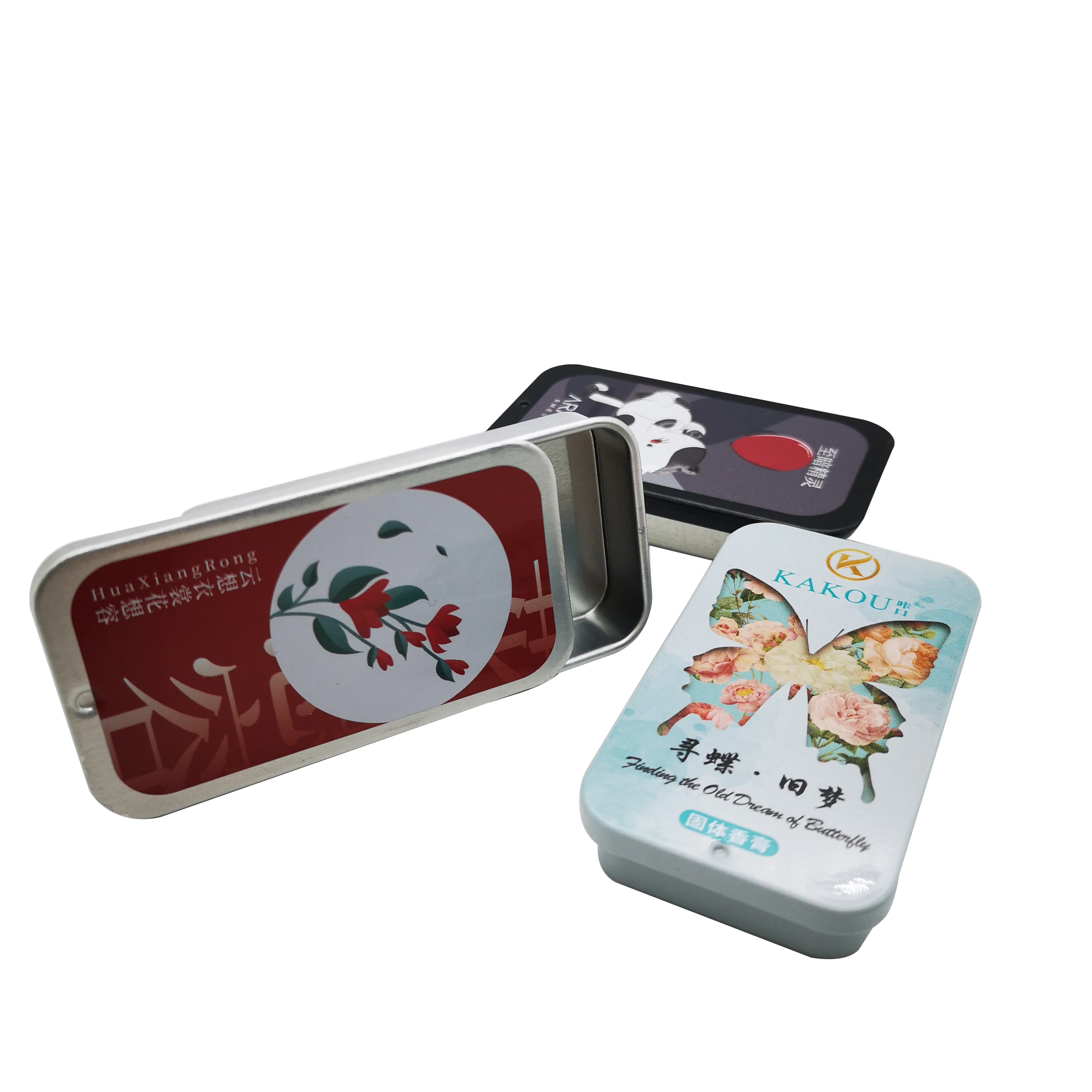 New hot selling products luxury rectangular Aluminum Tin Cans hand cream slide tin box with lid