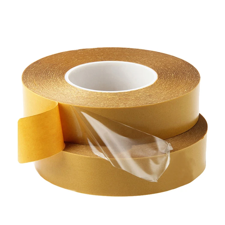 
Custom size accepted strong adhesive PET double sided tape with Brown glassine release paper 