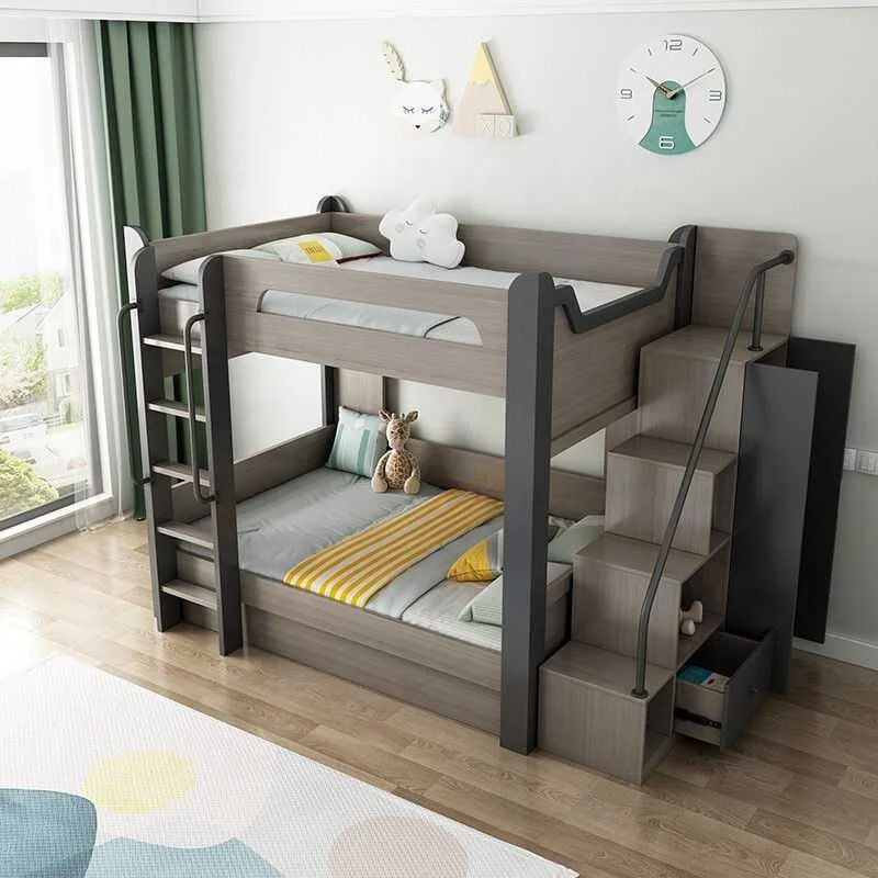 Teens Wood Storage Bedroom Home Wooden Furniture Set Hostel Teenage Toddler Twin Loft Children Girl Bunk Bed For Kids