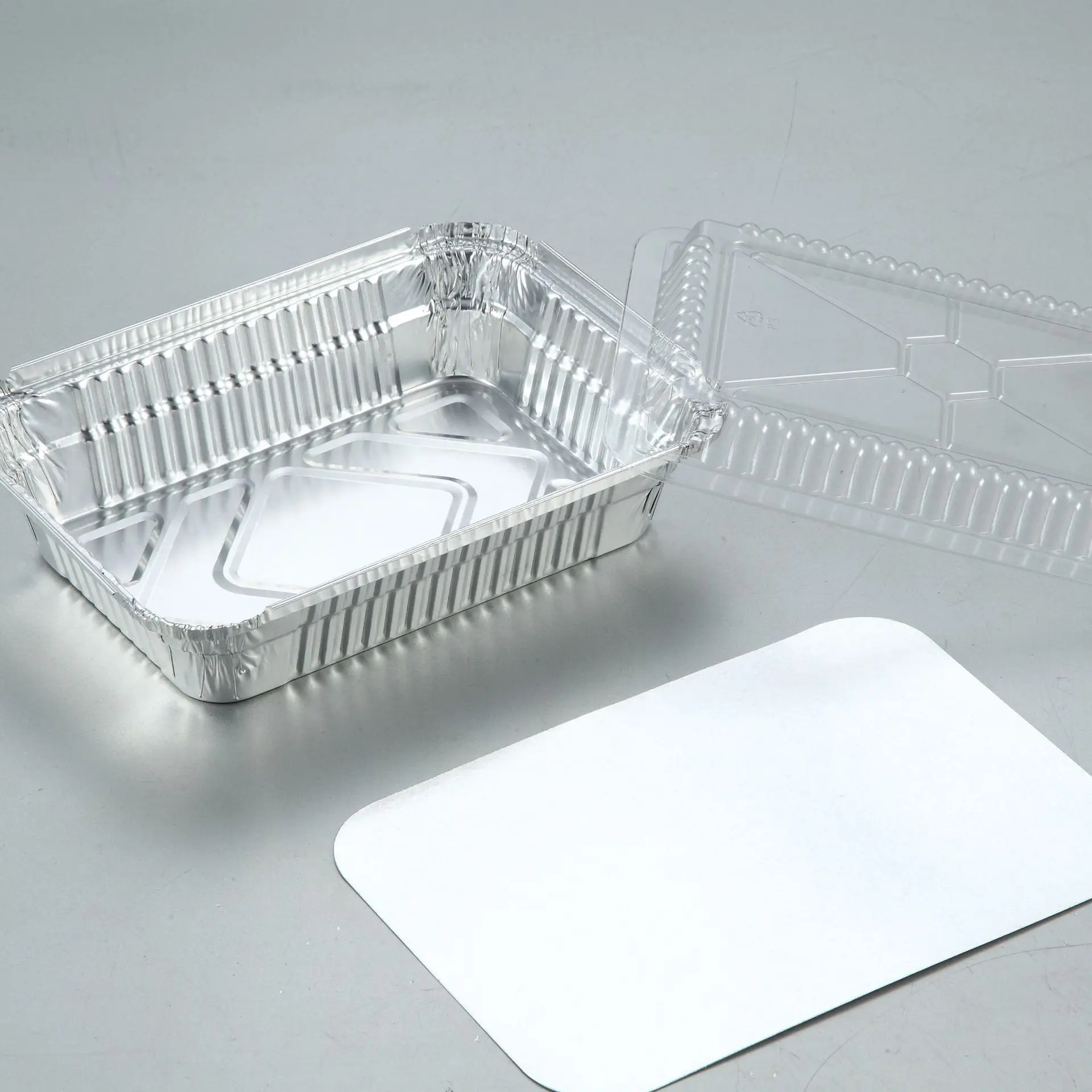food packaging aluminium foil container with plastic lid