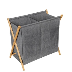Foldable Laundry Hamper Oxford Dirty Clothes Bamboo Collapsible Basket Laundry for Hotel