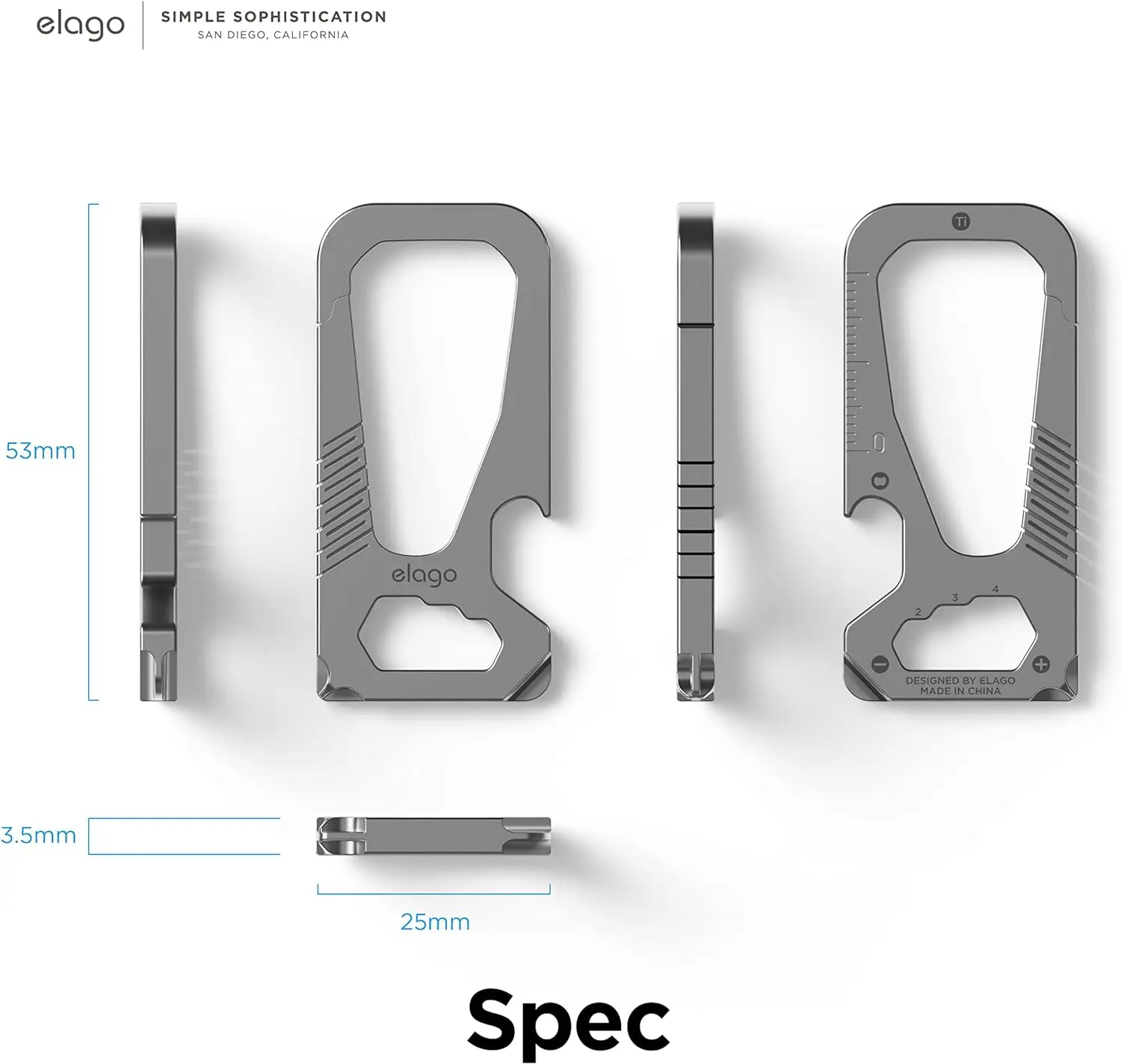 newest design titanium alloy multi function keychain