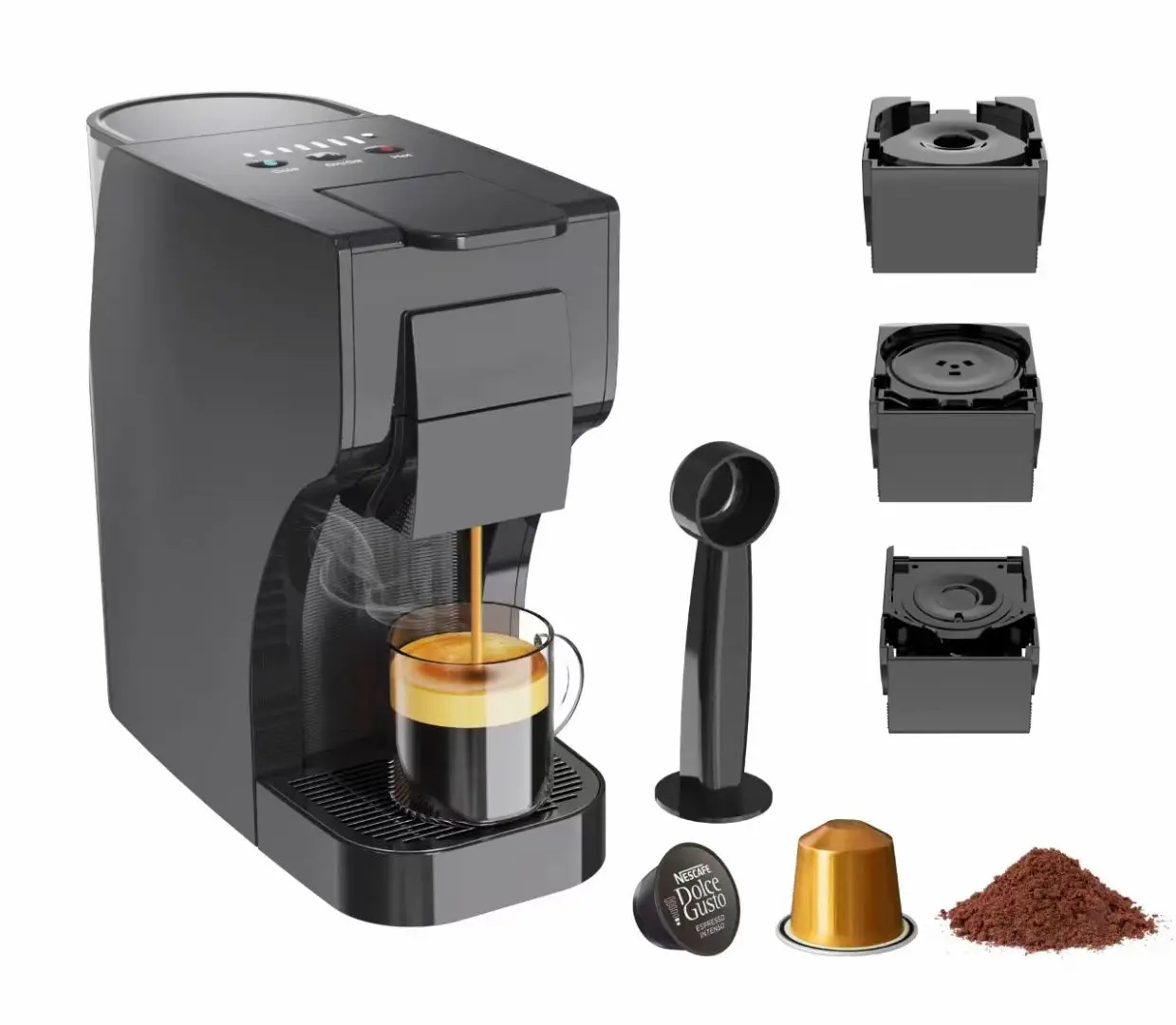 3 в 1 кофемашина для Nespresso / Dolce Gusto капсула и молотый кофейный порошок 20 бар 1350 Вт кофеварка