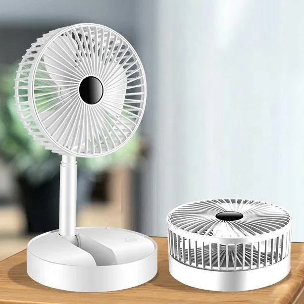 High Quality USB Rechargeable ABS Foldable Charging Mini Table Portable Battery Fan