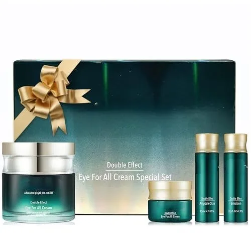 Korean Skincare Set, Lightweight Rich Eye Cream, Toner, Emulsion with Daytime Retinol