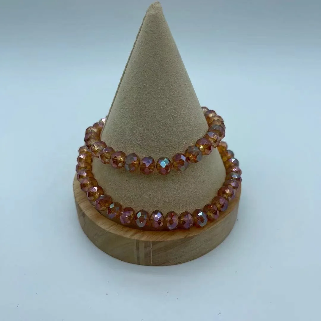 factory Wholesale 8mm Loose Glass beads color-plated faceted Crystal Rondelle Beads for Diy Jewelry Making