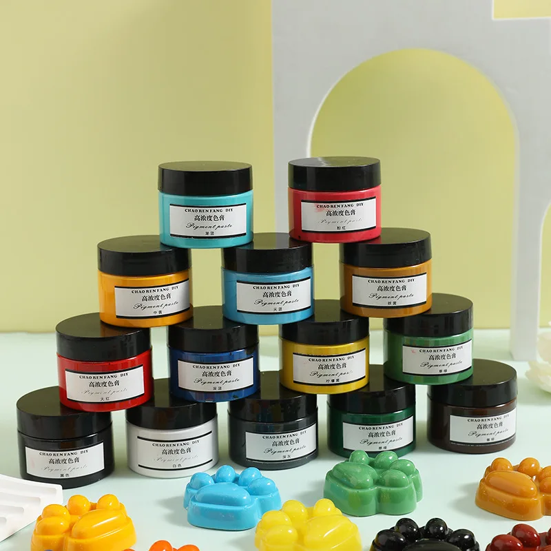 ys art 15 Colors 50ml solid expory resin pigment paste yellow green white green pigment for silicone rubber