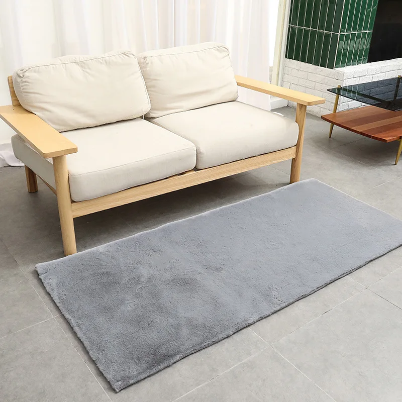 household modern bedroom home decor faux rabbit fur rug living room carpet furry carpet