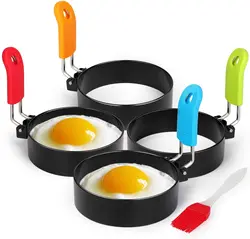 Round Cooking Tools Handle Stainless Steel Non-Stick Round Fried egg circle Pancake Rings Mold