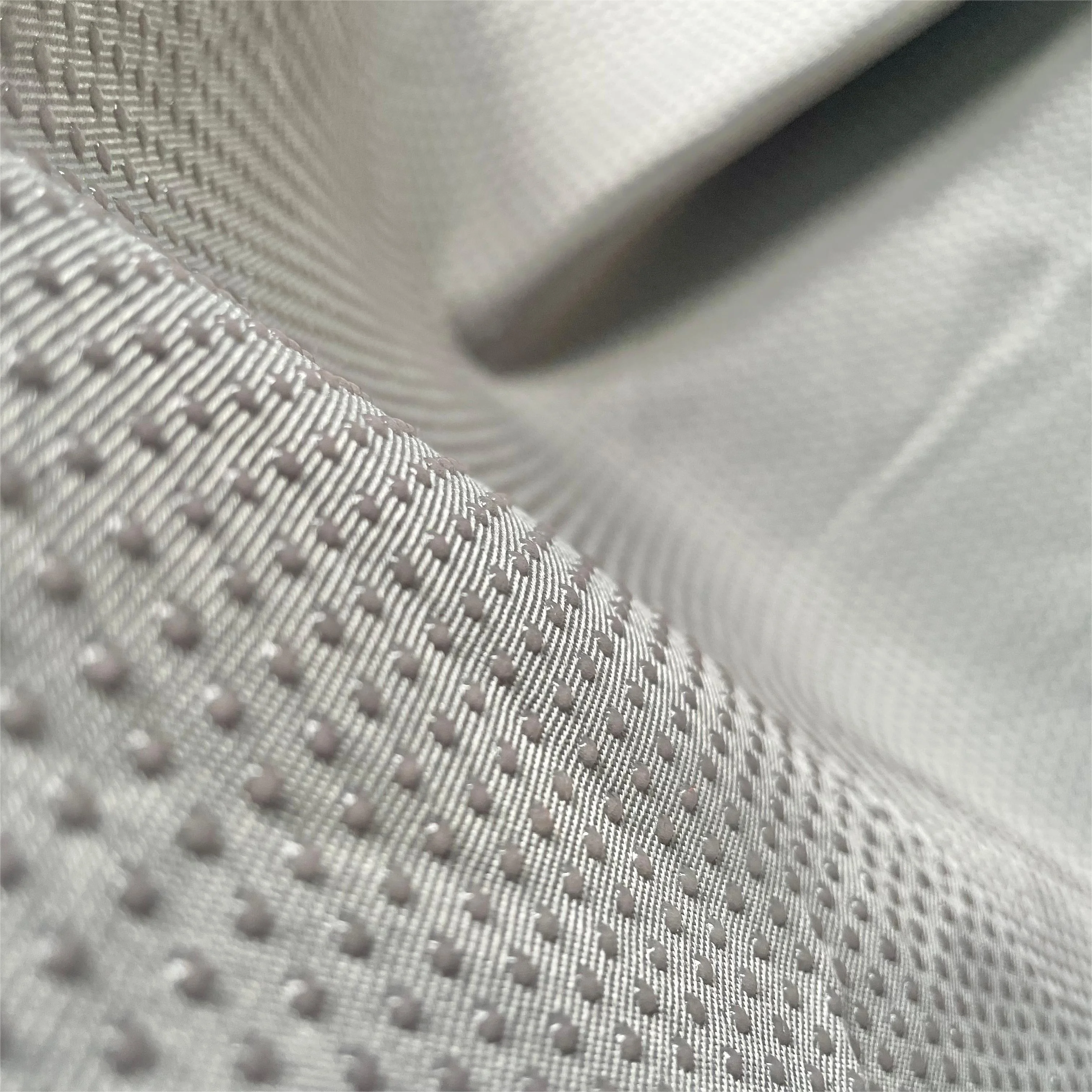 Polyester twill non-slip drop plastic fabric high quality stop-slip fabric shoes bags home textiles sofa carpet cushion