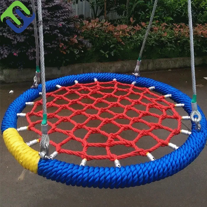 Playground Black Color 100cm Bird Nest Swing Seat Outdoor round rope swing With black Color