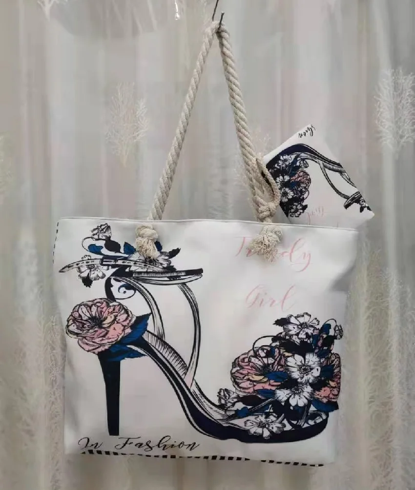 Бесплатный образец логотип на заказ высокое качество пляжные сумки Гавайская Кокосовая елка сумка-тоут с