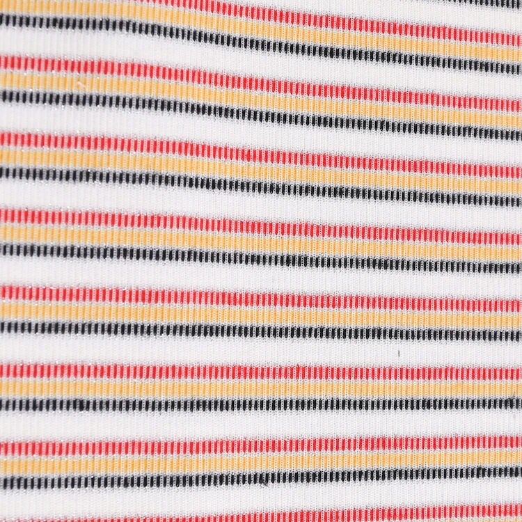 2021 new design colorful micro rib 100% polyester stripe jersey knit fabric