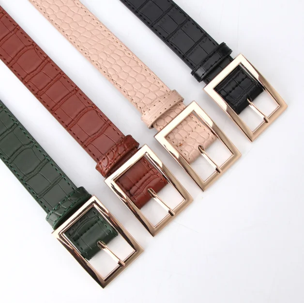 European and American Fashion Trendy Belt Punk Exaggerated Chain PU Leather Ladies Belts Women