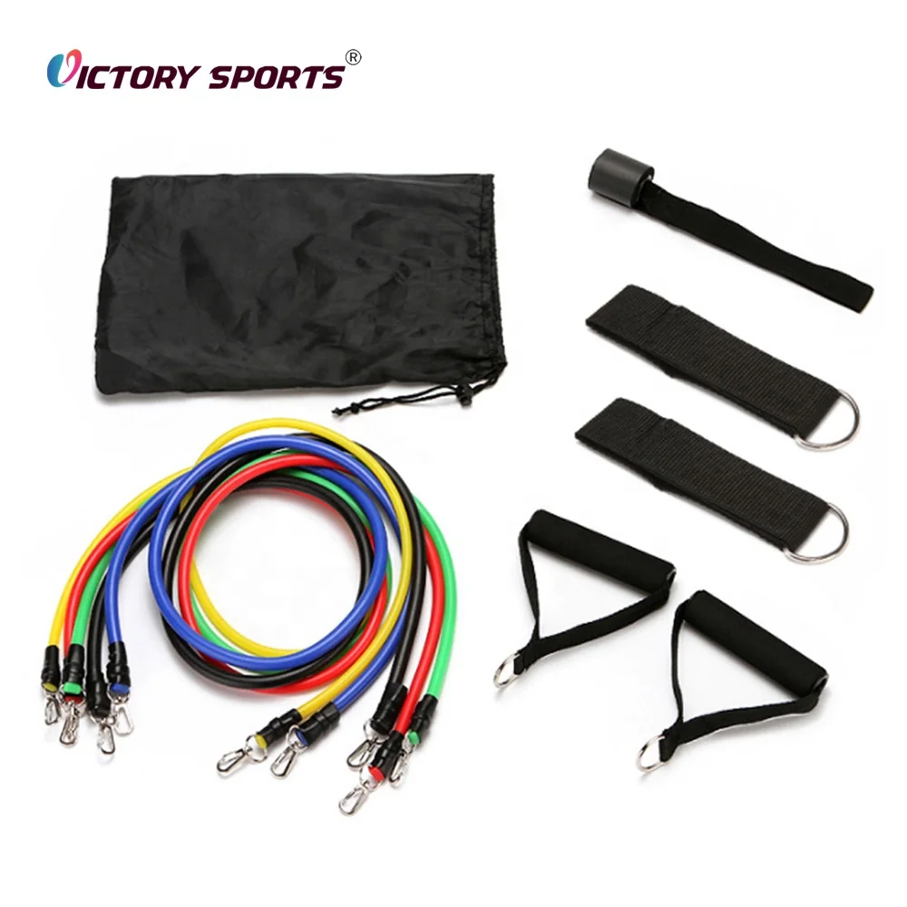 Adjustable custom latex fabric resistance rope bands fitness expander set