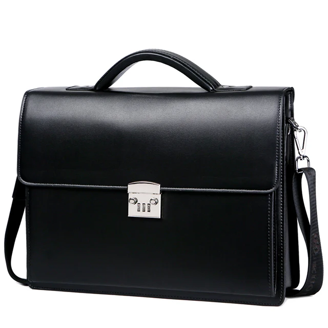 OEM Office Business Single Shoulder Cross Bag Pu Leather Briefcase, Laptop Bag For Men Password lock anti-theft lawyer bag