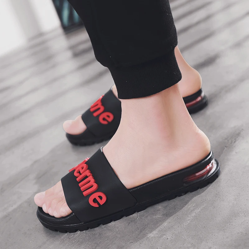 Rubber Outsole PVC Air Cushion Custom Slide Men  Oem Slides Slippers Mens Slippers Rubber Sandals