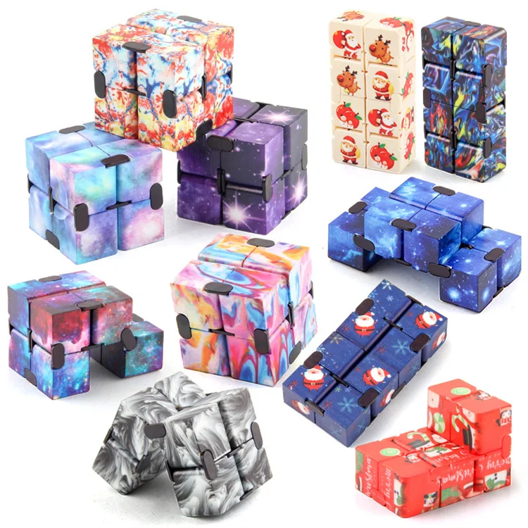 Hot New Decompression Toys  Magic Puzzle Cube Plastic Colorful Space Infinite Smooth Pocket Cube