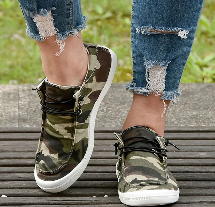 Free Shipping Wholesale Western Style Vintage Women Soft Slip On Camo and Zebra Print Shoes Women Leopard Canvas Shoes