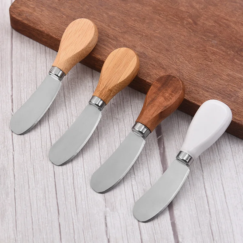 Charcuterie Board Accessories Cheese Spreader Knives with Wood Handle Steel Stainless