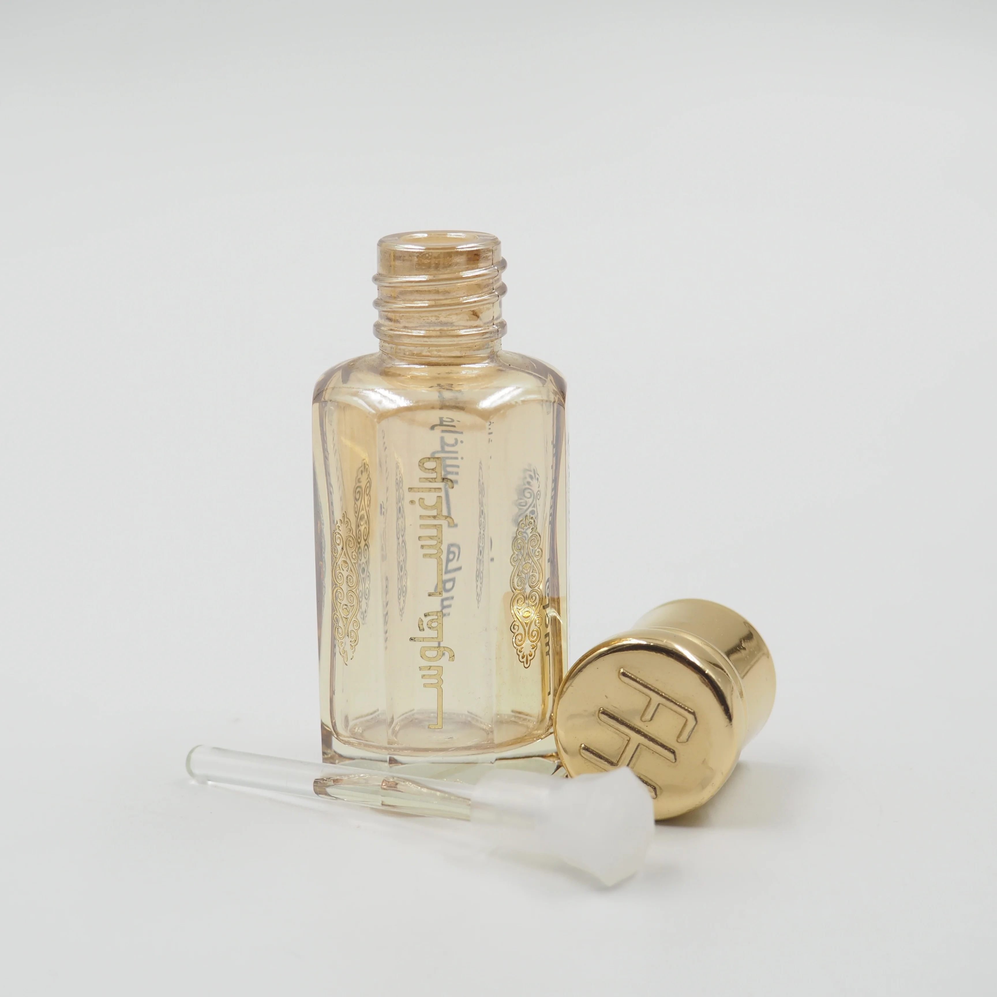 3ml 6ml 12ml champagne color new design mini octagon  perfume attar bottle wholesale