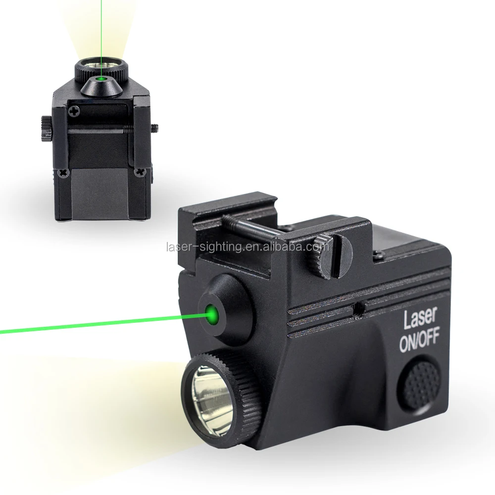 450 Lumen Pistol Flashlight & Green Laser Sight Combo Rechargeable Battery and Charger for Pistol Handguns