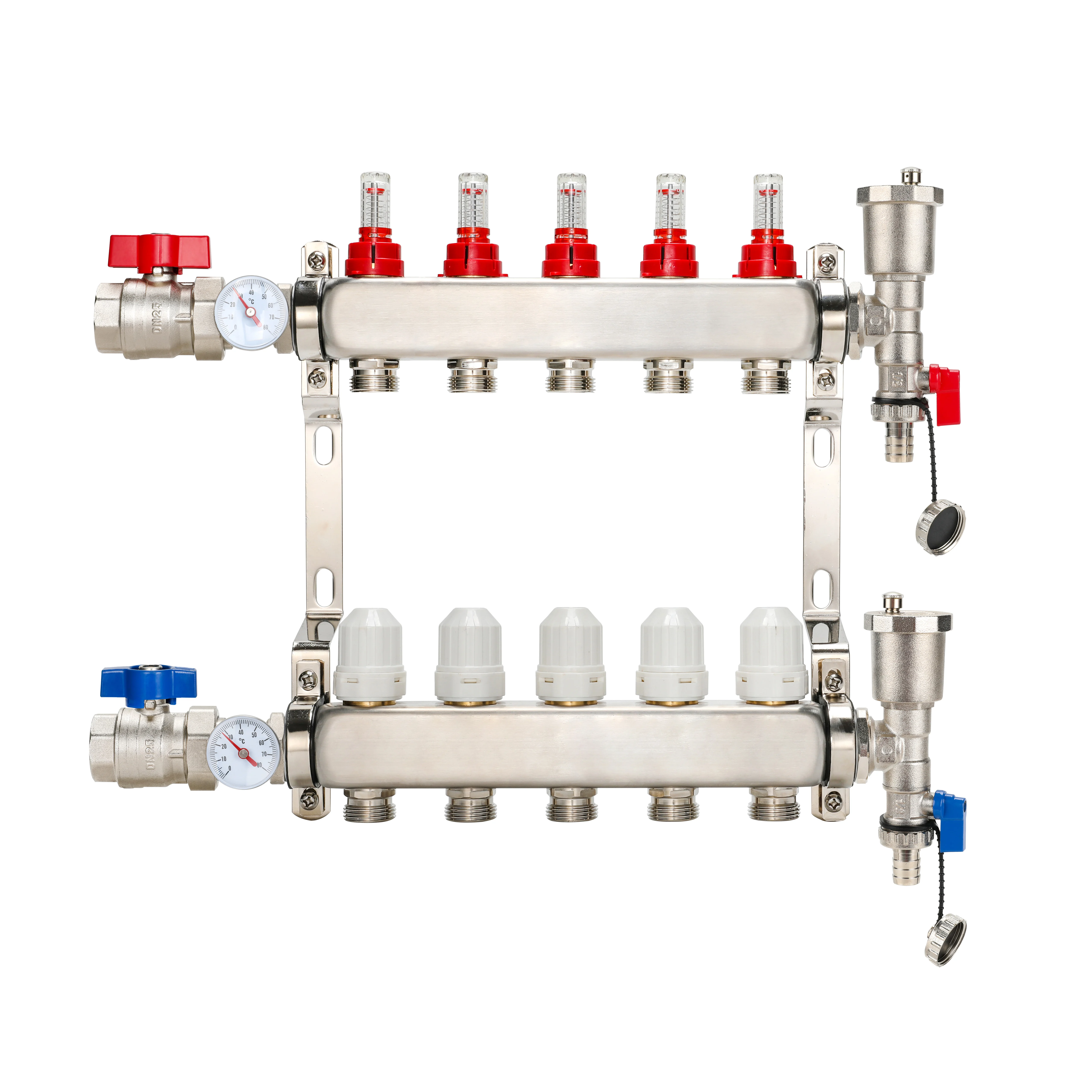 Automatic Distribution Manifold Stainless Water Distribution Manifolds For Floor Heating System
