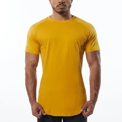 Custom screen printing quick dry polyester t-shirtst curve bottom gym athletic fitness work out wear sports t shirt