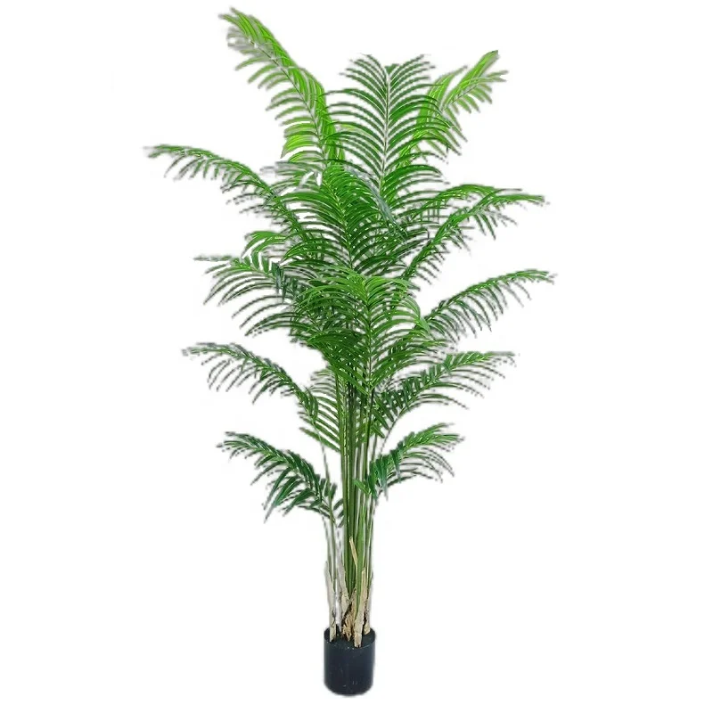 Fuyuan Yiwu Canton Fair hot selling faux bonsai 6FT 2m artificial palm tree for hotel shop library home decor