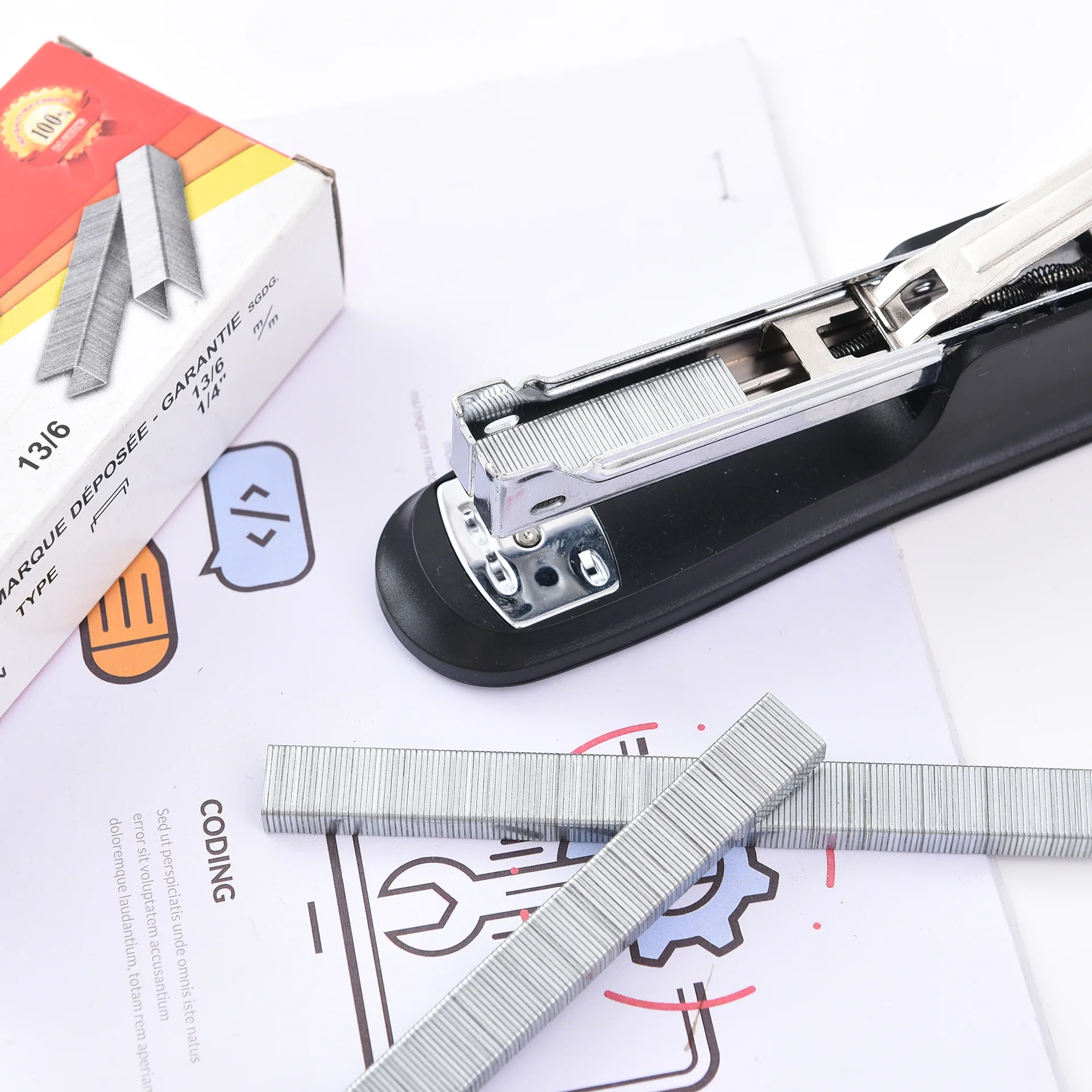 2024 Manufacturers Directly Supply Cross-Border Exclusive Stapler 13/6 Pin Wholesale Penetration Strong Electroplating stapler