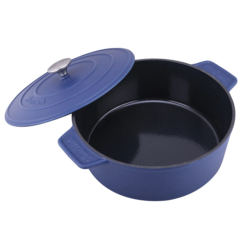amercook non stick frying sauce pan 28cm 4.5L blue cast iron deep cooking pot enamel cookware casserole cookware