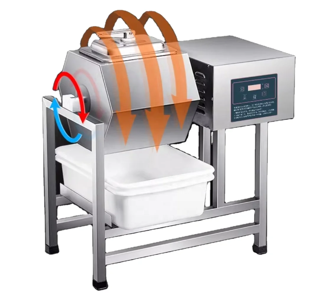 Small Free Standing Counter Top Computer Control Vacuum Chicken Meat Tumbler Marinating Machine